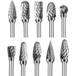 10pcs fraises rotatives en carbure de tungst�ne burres, fraise metal t�te de meulage pour outils rotatifs ...