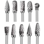 10pcs fraises rotatives en carbure de tungstne burres, fraise metal tte de meulage pour outils rotatifs ...