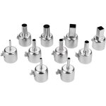 10pcs heat gun buse 850 chaud air  souder station rond et carr buse kit argent couleur 22mm diamtre ...