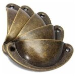 10pcs poigne de coquille vintage pour tiroir armoire meuble cuisine, fer incurv bouton de porte de ...