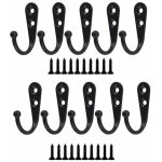 10pcs r�tro crochet de manteau m�tal noir pat�re murale � visser individuelle pat�re porte manteau vintage ...