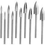 10pi�ces, 10 pi�ces d'accessoires de forage de sculpture et de gravure sur bois foret de gravure foret ...