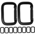 10pices mousquetons noir renforc avec boucle pour main camping randonne voyage accessoires durables ...