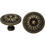 10x boutons de tiroir de porte de placard vintage 35mm fleur design laiton poignes de d'armoires de ...
