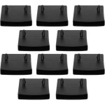 10x embout support latte double 55x10mm � clipser plastique noir pour sommier cadre bois lit meuble