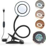 10x lampe loupe lampe de bureau led, 3 couleurs 10 luminosit� lampe de lecture, 360� flexible loupe de ...