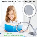 10x lampe loupe lampe de bureau led, 3 couleurs 10 luminosité lampe de lecture, 360° flexible loupe de ... 10x lampe loupe lampe de bureau led, 3 couleurs 10 luminosité lampe de lecture, 360° flexible loupe de ...