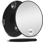10x miroir grossissant, 3 ventouses, fort grossissement, pince � �piler