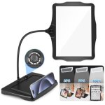 10x rechargeable lampe loupe sur pied, lampe loupe de bureau flexible � col de cygne 50 led, grande loupe ...