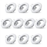 10x spots lumineux encastrable plafond lampe fixe blanc supports pour spots encastrables acier inoxydable ...