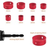 11 pcs kit scies cloches bi m�tal en acier carbone 19 - 64mm scie cloche coffret pour bois, plaque de ...