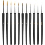 11 pi�ces pinceaux peinture de d�tail, ld�al pinceau fins pour maquettes / nail art ongles, pinceau fin ...
