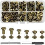 110 pi�ces vis, rivets � vis m5 set, longueur de vis de 4 / 5 / 6 / 8 / 10 / 12mm, rivet cuir pour garniture ...