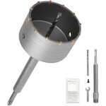 110mm scie cloche beton, avec 220mm rallonge sds plus et foret de centrage, carotteuse beton, tr�pan ...