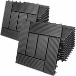 Deuba - 11x 22x 44x 55x 66x dalles clipsables en bois composite wpc 30 x 30 cm dalle de terrasse jardin ...