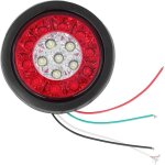 12 - 24v feux arri�re 16 lampe led feu arri�re rond rouge blanc couleur de la lumi�re clignotant lumineux ...
