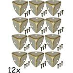 12 coins de meubles antiques arrondis, coins de protection, ferrures en m�tal pour caisses, meubles, ...