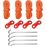 12 cordes de tente r�fl�chissantes en nylon avec tendeurs aluminium, l�g�res, pour camping, randonn�e, ...