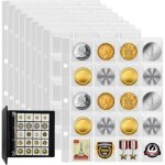 12 feuilles classeur pieces de monnaie, 240 pochettes classeur pieces de monnaie collection, 45mm x 55mm ...