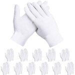 12 paires de gants de protection en coton blanc doux , utilis�s pour tester les bijoux, le travail quotidien, ...