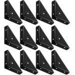 12 pcs connecteurs d'angle universels, �querres d'angles, support d'angle triangulaires en m�tal noir, ...