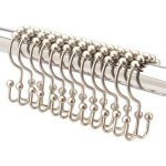 12 pcs crochet rideau de douche doubles en nickel bross. anneau rideau douche en acier inoxydable de ...