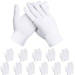 12 pcs gants coton, utilis�s pour tester les bijoux et la vie quotidienne (blanc)
