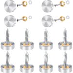 12 pcs vis � miroir, 16mm en acier inoxydable miroir d�coratif vis couvercle cap clous avec rondelles ...