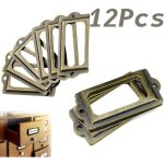 12 pices bote en laiton antique tiquette, poigne de meuble, meubles armoire tiroir bote, mtal tirer cadre ...