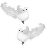 12 pices colombe de la paix artificielle, ornements d'oiseaux en mousse vive avec clips pour dcorations ...