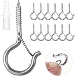 12 pices crochet inox  visser avec boucle de scurit pour suspendre paniers  plantes, mangeoires ...