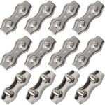 12 pi�ces duplex pinces en acier inoxydable double serre cables inox connecteur de corde pince serre ...