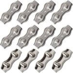12 pi�ces duplex pinces en acier inoxydable double serre cables inox connecteur de corde pince serre ...