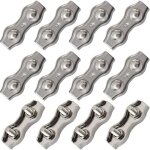 12 pi�ces duplex pinces en acier inoxydable double serre cables inox connecteur de corde pince serre ...