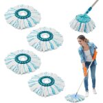 12 pi�ces pour leifheit t�tes de rechange clean twist disc mop micro kit, syst�me � 2 fibres balai pour ...