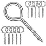 12 pi�ces m6 piton � visser en acier inoxydable 304 mouton oeil rond auto taraudeuse vis � anneau crochets ...