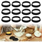 12 pi�ces moule a tartelette 8cm, cercle a tarte perfor� en plastique de haute qualit�, id�al pour la ...