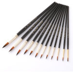 12 pi�ces nylon pinceaux peinture acrylique professionnel, artiste pinceau set pour aquarelle gouache ...