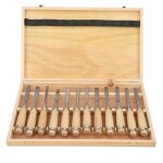 12 pi�ces outils de sculpture sur bois, jeu de ciseaux � bois avec manche en bois et moulinet couteau ...