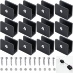 12 pi�ces pince � verre garde corps, support d'�tag�re en verre clip, support d?�tag�re en verre r�glable ...