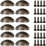 12 pi�ces poign�e de porte coquille, r�tro poign�es de porte, poign�es de meubles traditionnelles en ...