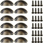 12 pices poigne de porte coquille, rtro poignes de porte, poignes de meubles traditionnelles en ...