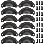 12 pi�ces poign�e de porte coquille, r�tro poign�es de porte, poign�es de meubles traditionnelles en ...