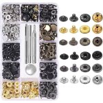 120 set boutons pression cuir kit 6 couleur snaps m�tal avec 4pcs outils de fixation pour v�tements, ...