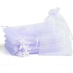120 x sachets organza blanc sachets cadeau organza 7 x 9 cm, blanc, 7 x 9 cm