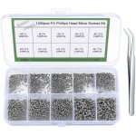 1200 petites vis, mini vis autotaraudeuses, assortiment de vis � t�te ronde minuscules pour lunettes, ...