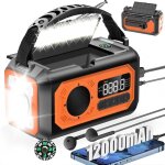 12000mah am / fm radio solaire avec manivelle, 2 panneaux solaires, câble usb, 3 méthodes de chargement, ... 12000mah am / fm radio solaire avec manivelle, 2 panneaux solaires, câble usb, 3 méthodes de chargement, ...