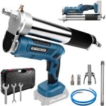 12000psi pistolet � graisse �lectrique sans fil, avec tuyau de 100 cm, 3 buses, moteur sans balais et ...