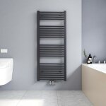 120x50cm s�che serviettes radiateur eau chaude vertical chauffage 513w, tubes ronds - anthracite - meykoers ...