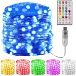 12m fe guirlande lumineuse tlcommande couleurs rvb 100 ampoules led lampes de fil de cuivre intrieur ...